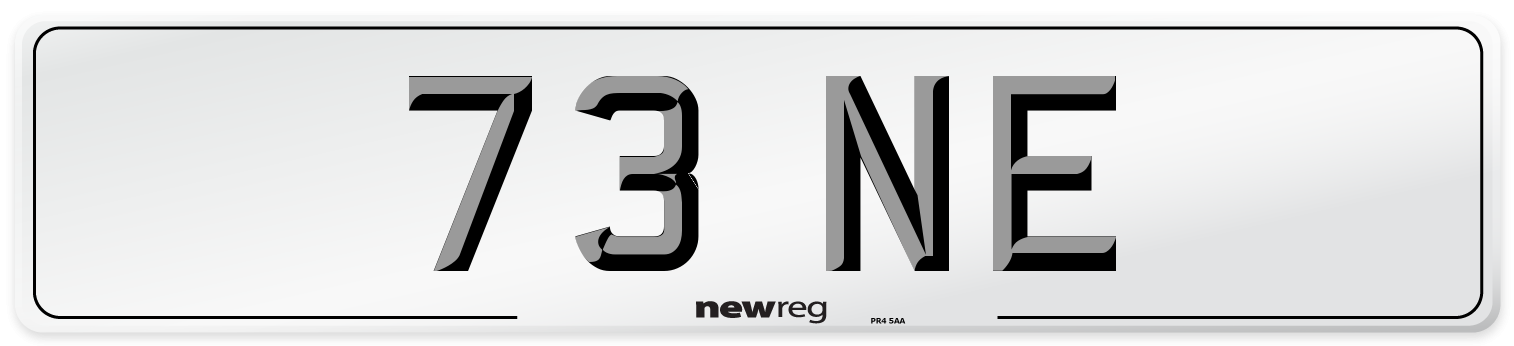 73 NE Number Plate from New Reg